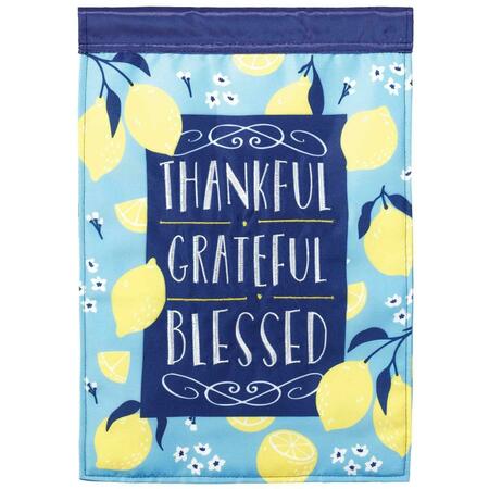 RECINTO 13 x 18 in. Thankful Grateful Bless Garden Flag RE3460636